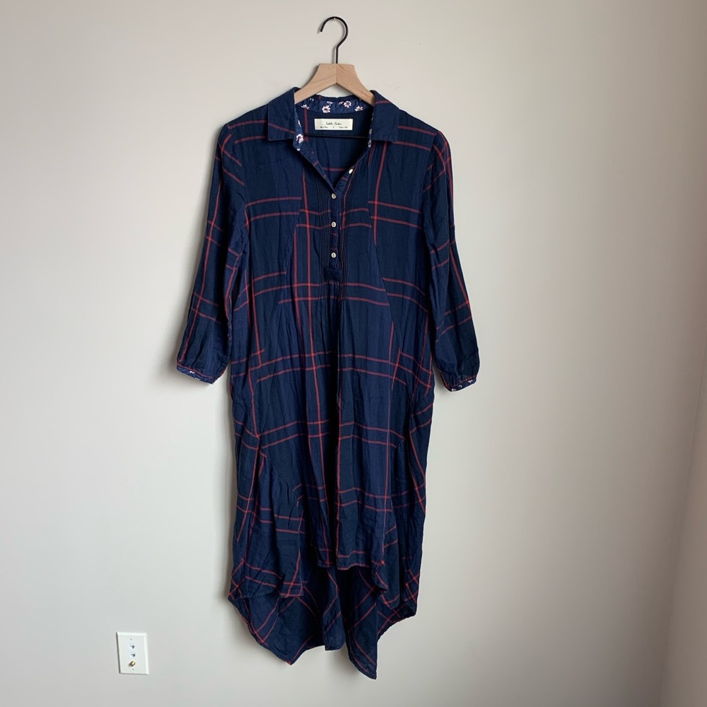 Anthro Isabella Sinclair Plaid Asymetrical Dress